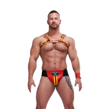 Mister B Leather Circuit Jockstrap - Red Yellow*