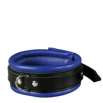 Hals band 5 cm blauw - Kiotos Leather