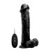 Vibrerende realistische vibrator met zuignap Zwart - 30 cm